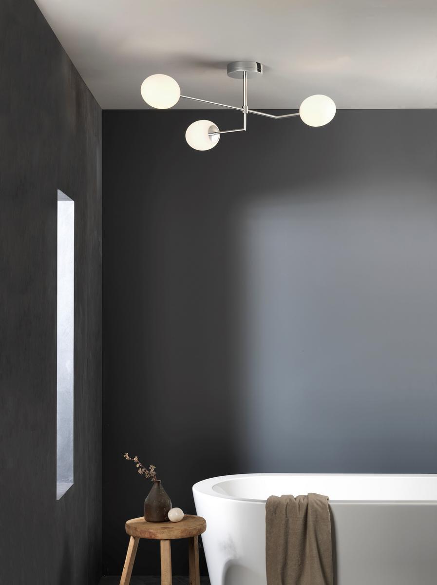 KIWI 3 LED ceiling lamp in metal and opal glass KIWI 3 LED ceiling lamp in metal and opal glass