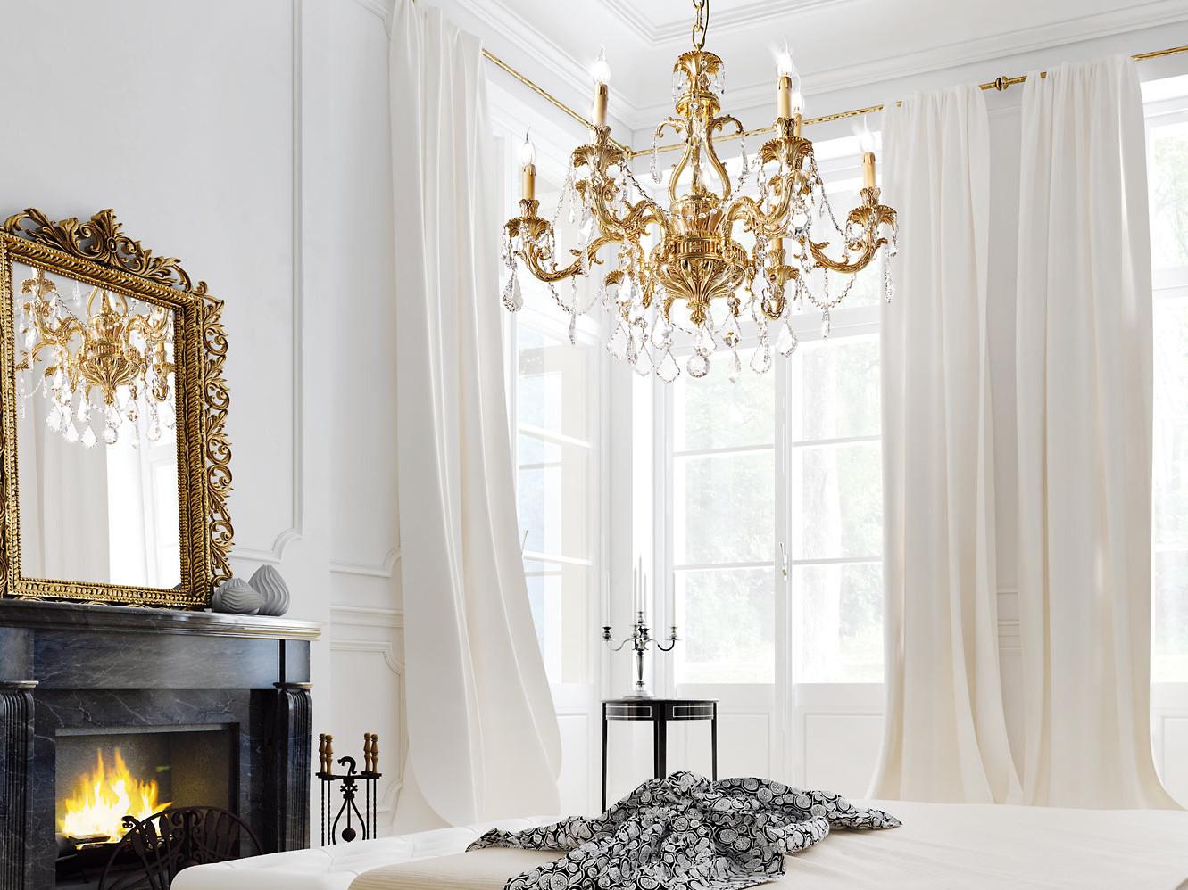 MARILYN 790/6+3-SH/P French Gold chandelier with Schoeler crystals
