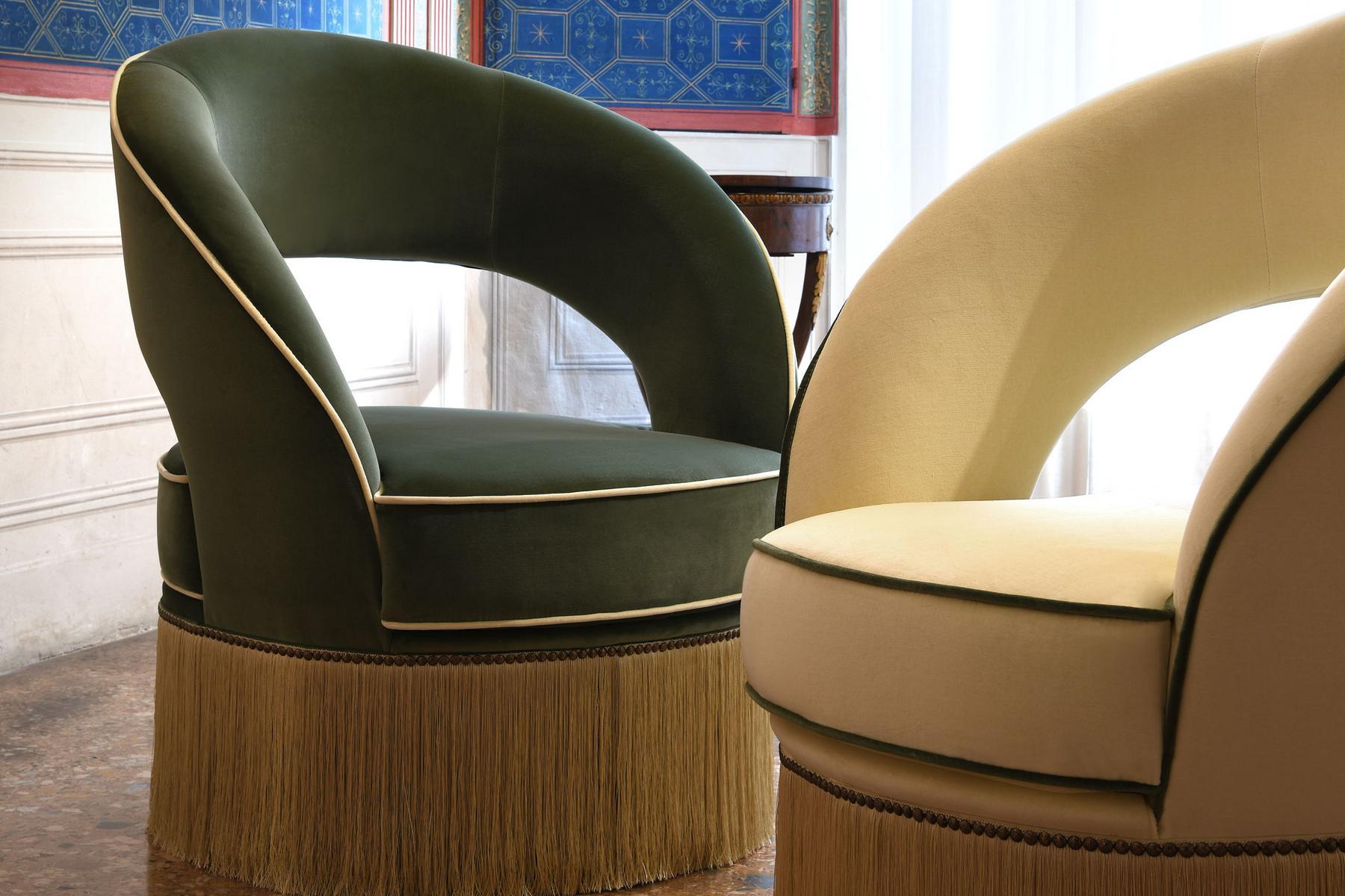 DIONE Upholstered fabric easy chair with armrests