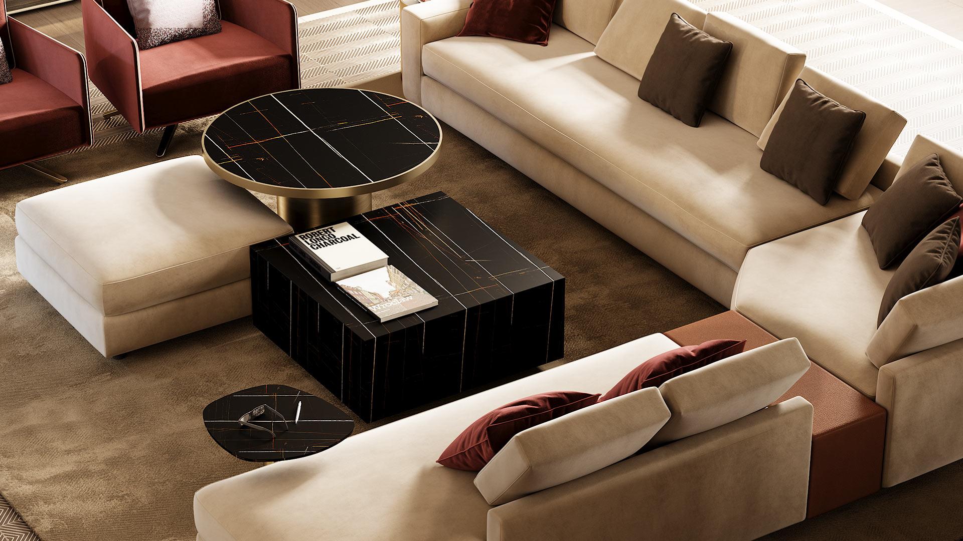 ADONE Rectangular glass coffee table