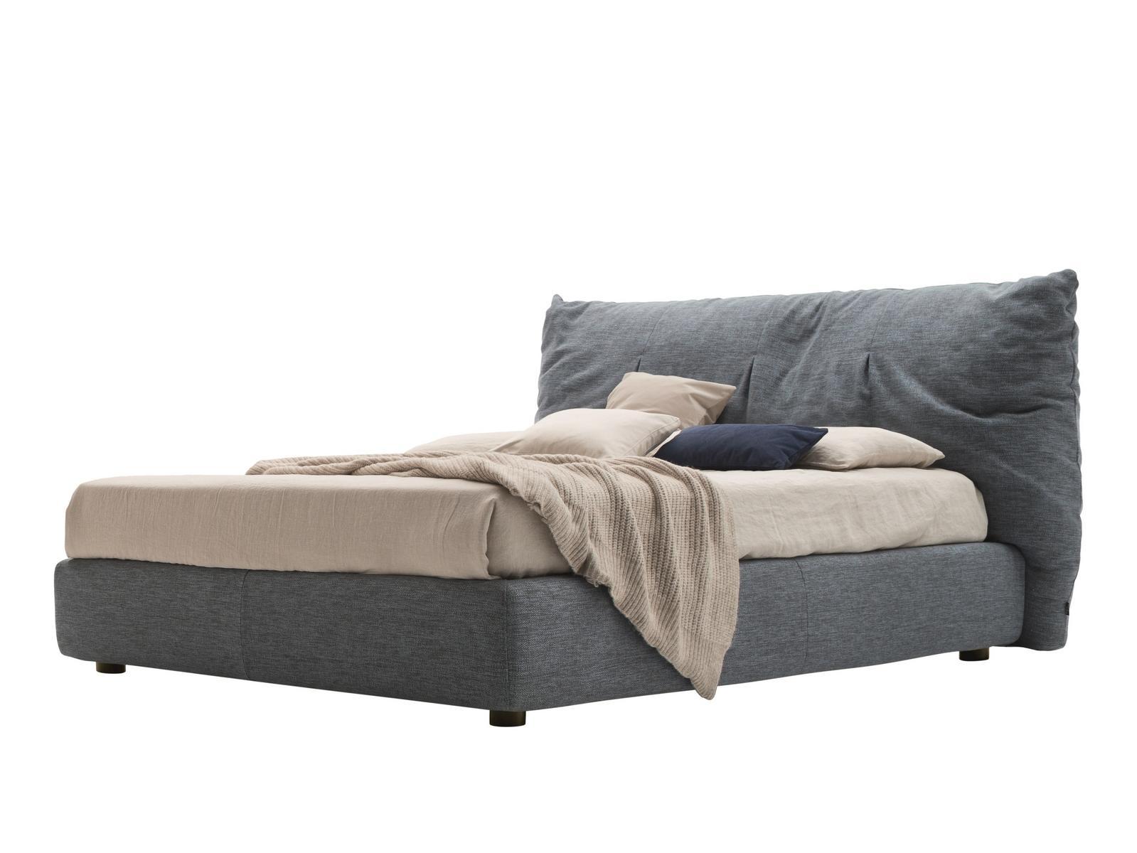 PAPILO Upholstered fabric bed with upholstered headboard