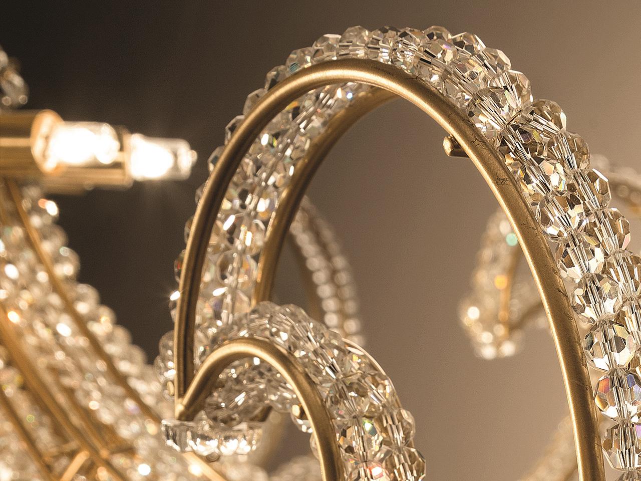 CRISTALIS PL12 Metal ceiling lamp with crystals