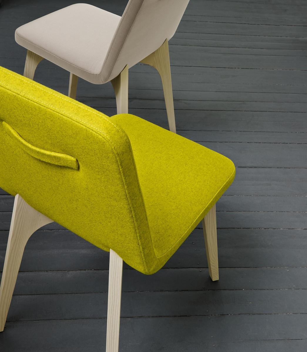 VIK Upholstered fabric chair with armrests