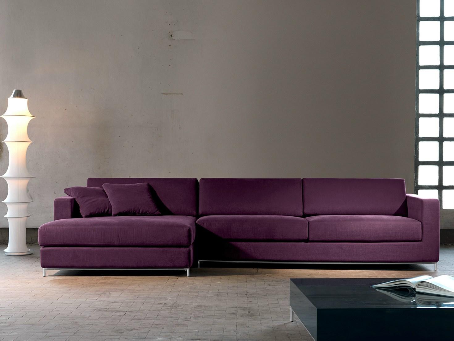 NEWMAN Fabric sofa with removable cover with chaise longue