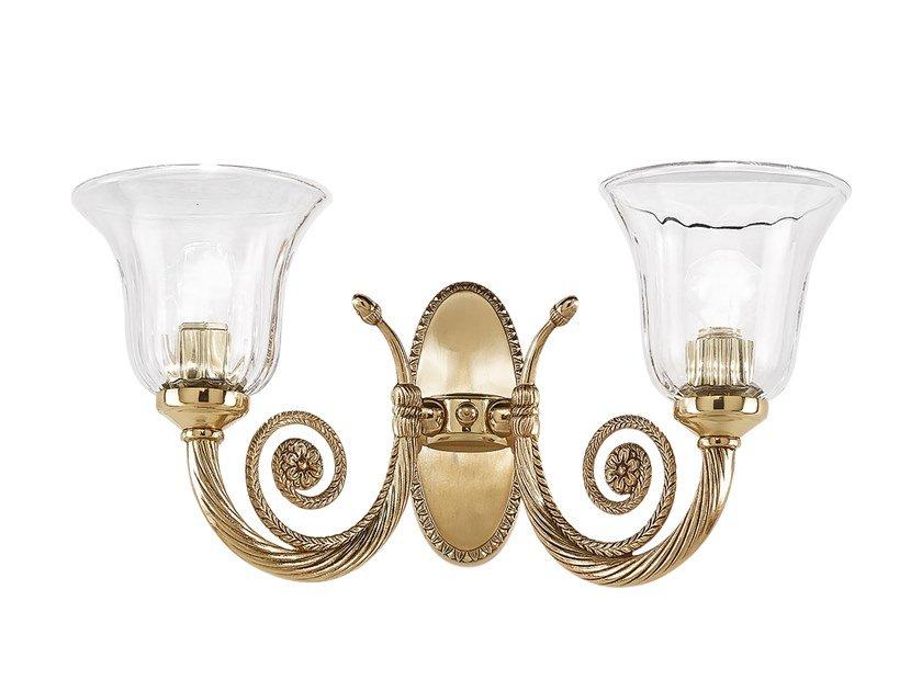 WILLIAM 918/A2 French Gold wall light with clear crystal