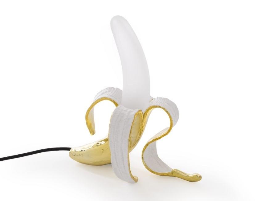 BANANA LAMP LOUIE Glass and resin table lamp