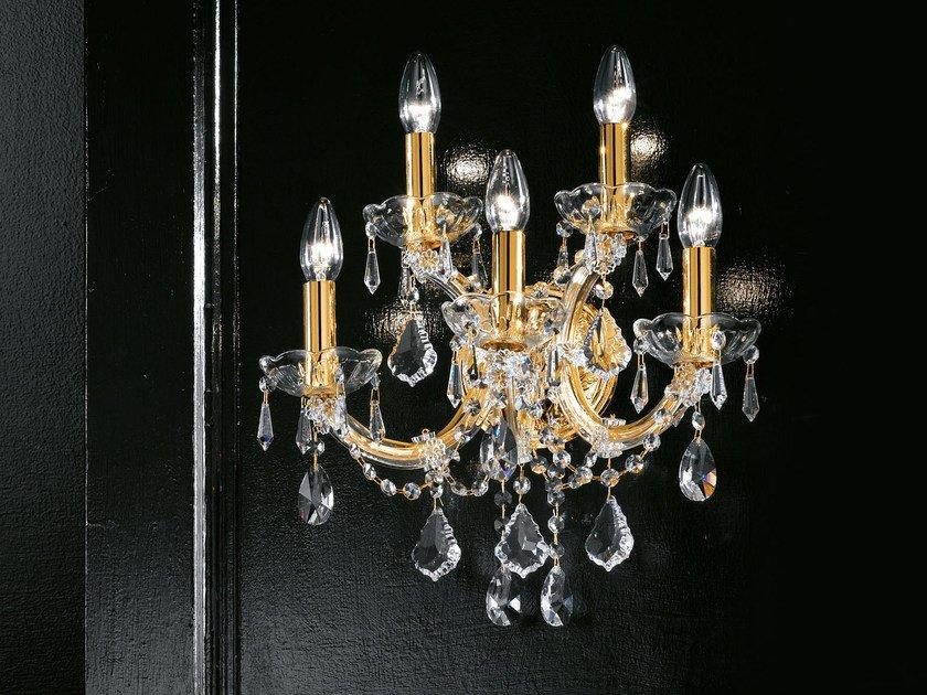 MARIA TERESA VE 942 A5 Direct light incandescent metal wall light with crystals