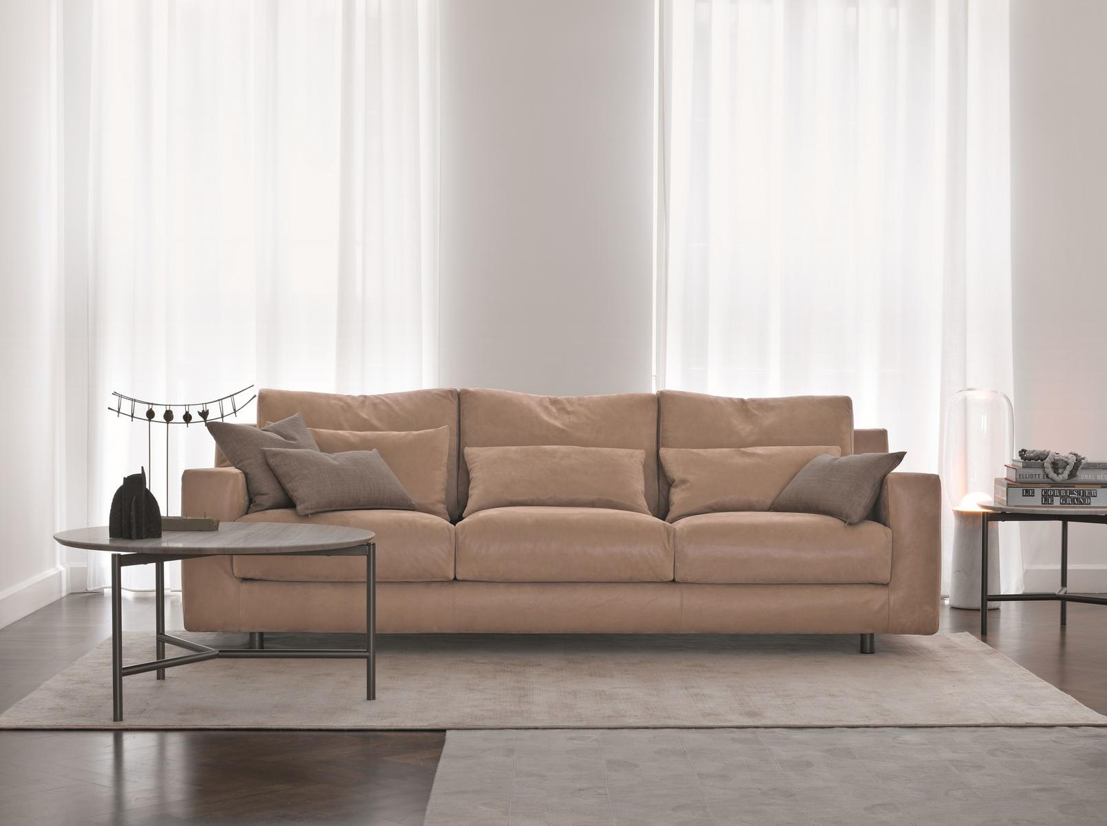 BORGONUOVO 3 seater fabric sofa