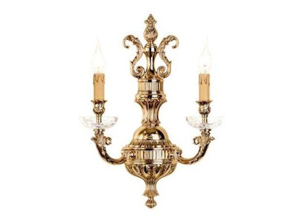KITTY 4071/A2 Shaded gold plated wall light with crystal