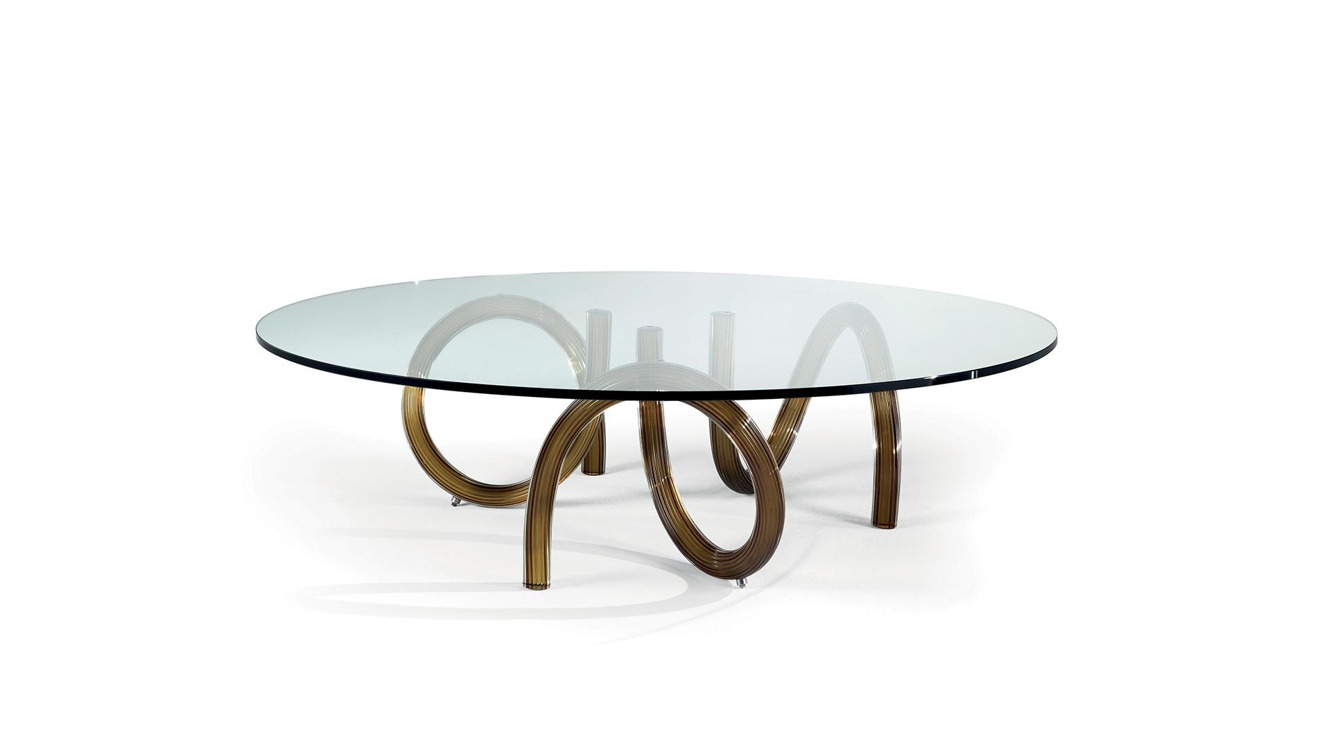 EPSILON Round glass coffee table