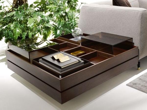ST. GERMAIN Wooden coffee table with storage space
