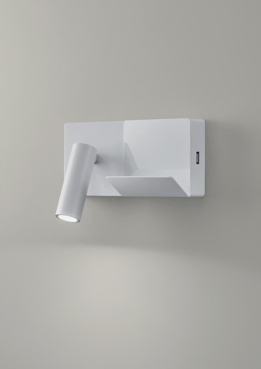 ELAMP LED adjustable aluminium wall lamp with USB