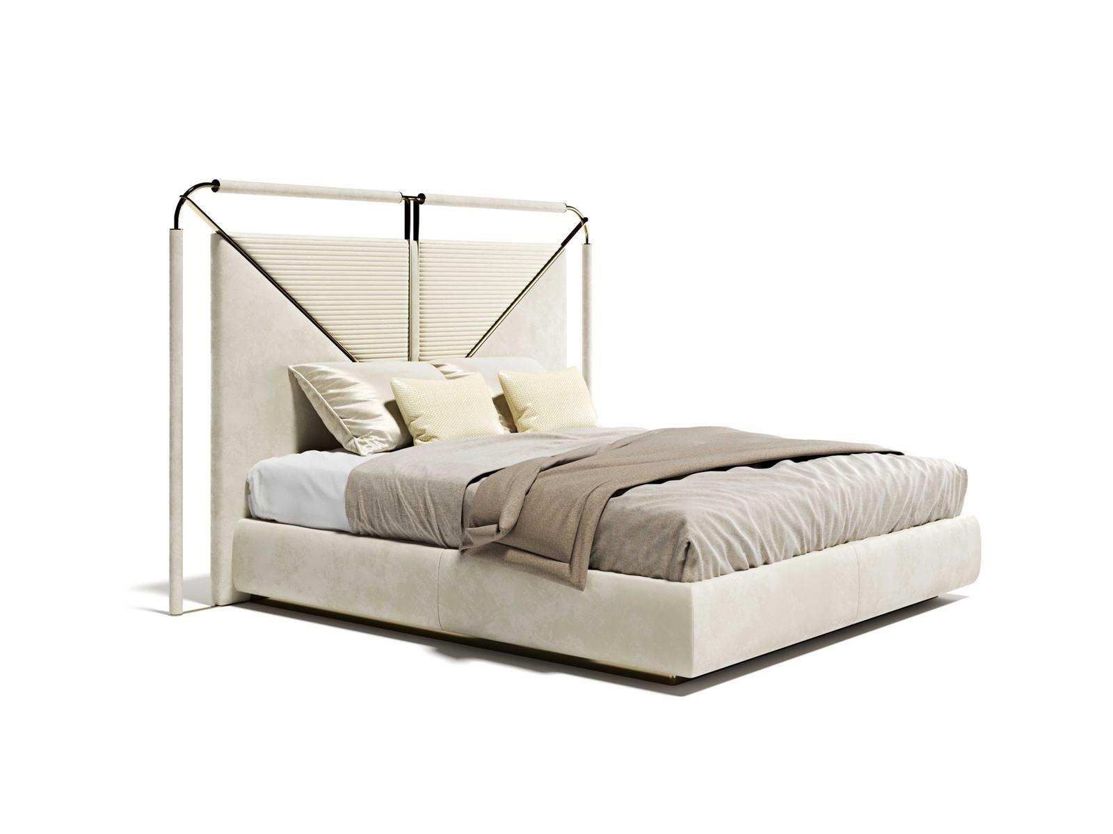 MORFEO Fabric bed with high headboard