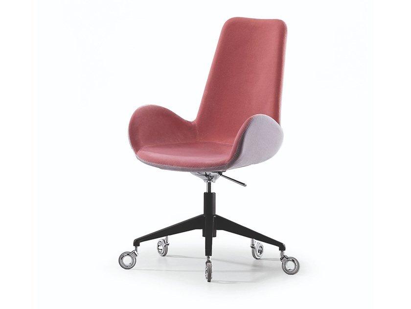 DALIA PA D Height-adjustable swivel fabric office chair with 5-Spoke base