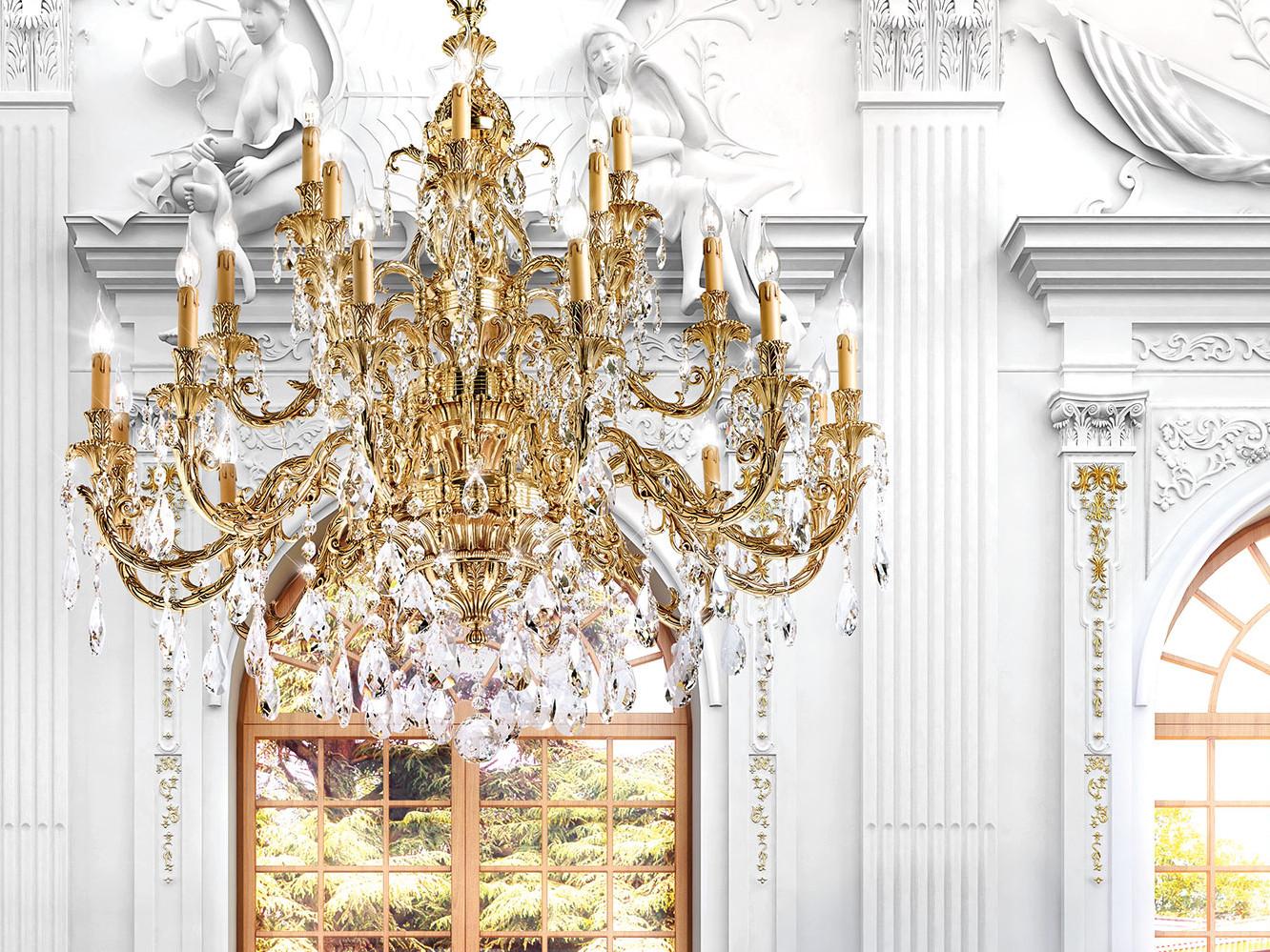 WELLINGTON 791/12+6+6-SH/G French Gold chandelier with Schoeler crystals