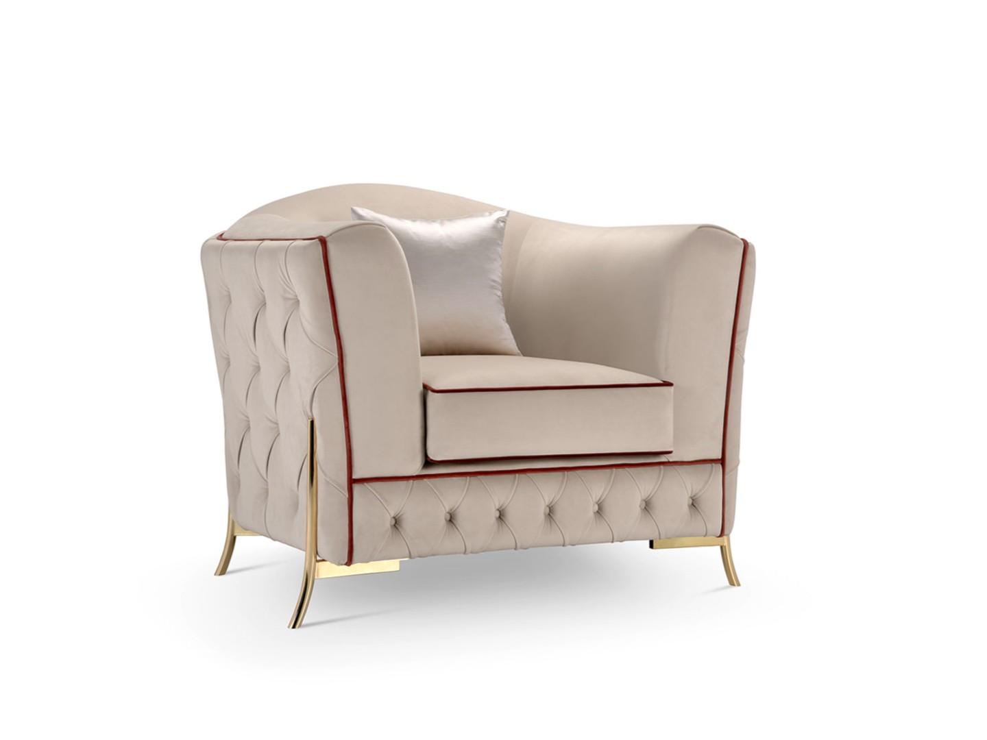 NEFELE Tufted leather armchair with fire retardant padding