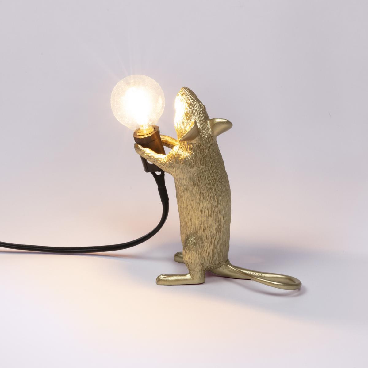 MOUSE LAMP GOLD - STEP LED resin table lamp