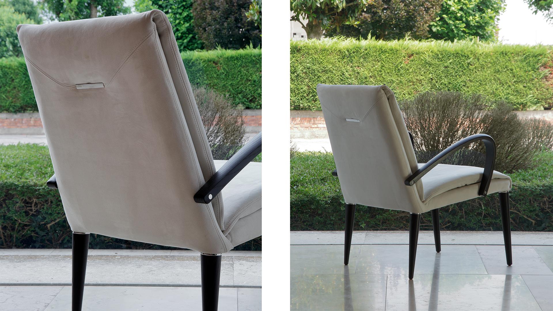 SOFT Upholstered leather easy chair with armrests