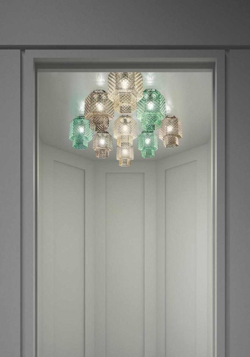 CASA BLANCA Glass ceiling lamp