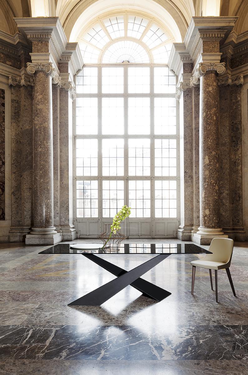 LIVING - GRAPHITE & SMOKED CRYSTAL Rectangular crystal table