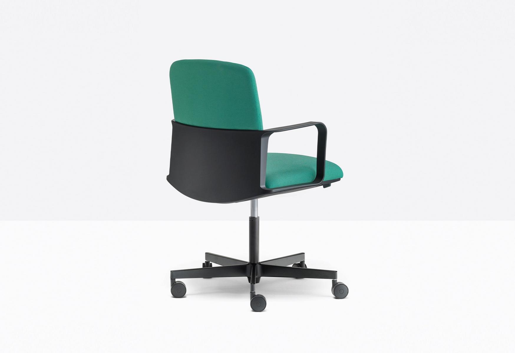 TEMPS LOW BACK 3766 Height-adjustable fabric office chair with castors