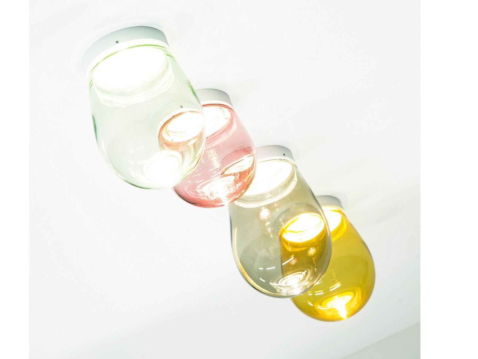 DROPZ LED glass ceiling light with dimmer