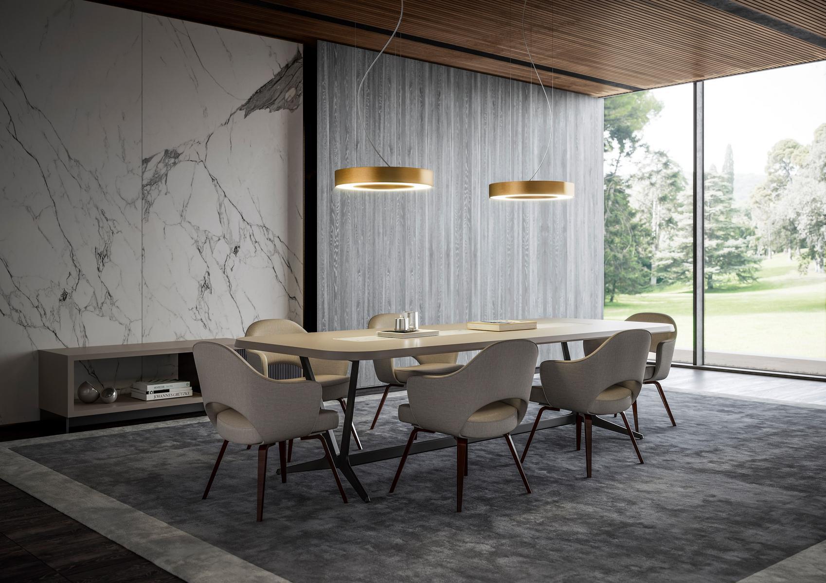 SILVER RING LED aluminium pendant lamp