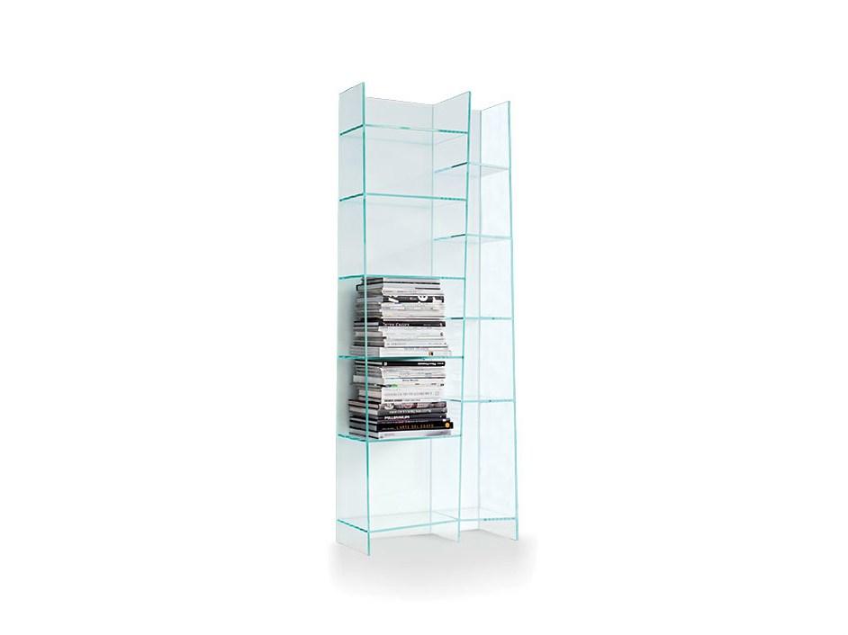 DELPHI H. 190 Freestanding modular glass bookcase