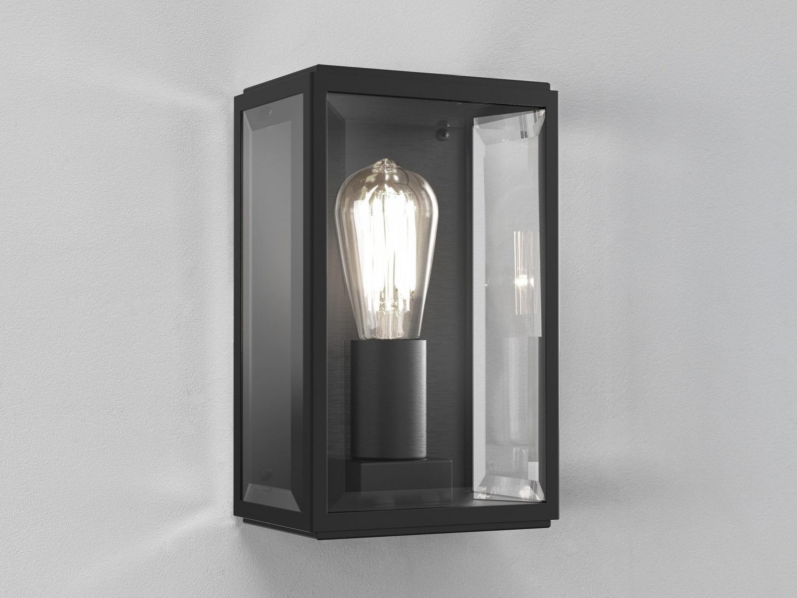 HOMEFIELD 160 Glass and steel outdoor wall lamp