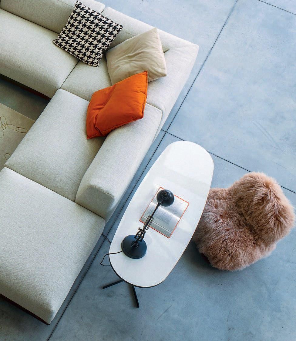 BOTOLO LOW Upholstered fur armchair