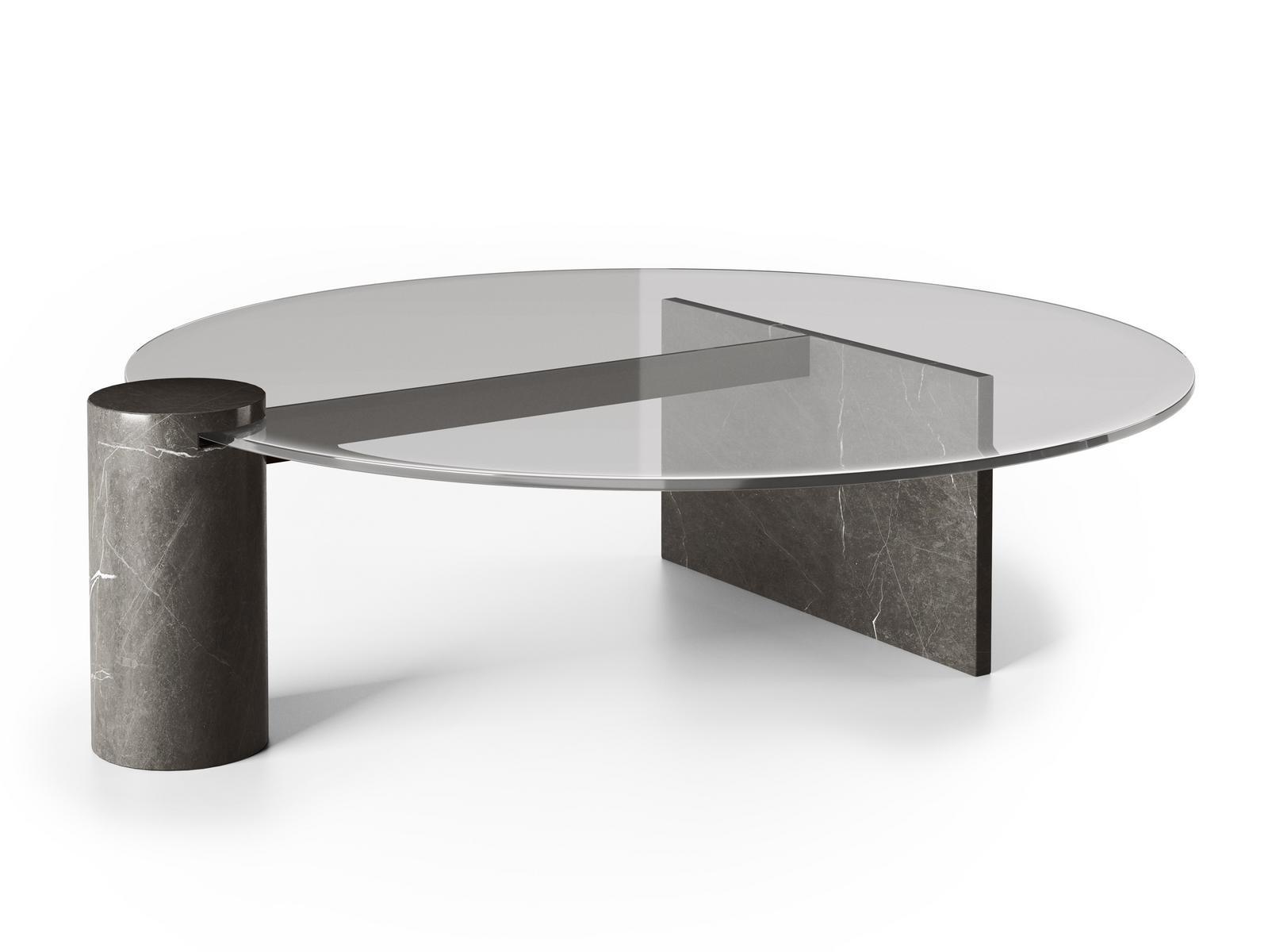FROST Round tempered glass coffee table