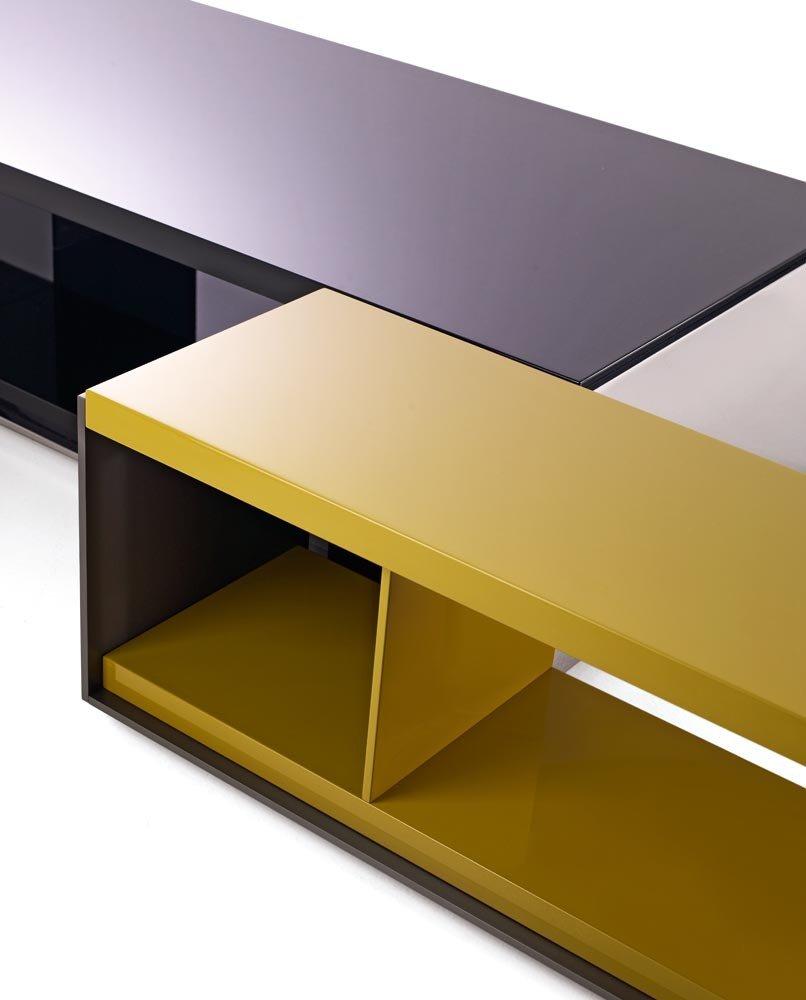 SURFACE Low rectangular wooden coffee table