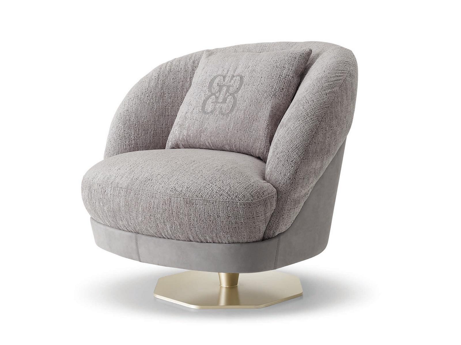 SPACE Swivel fabric armchair
