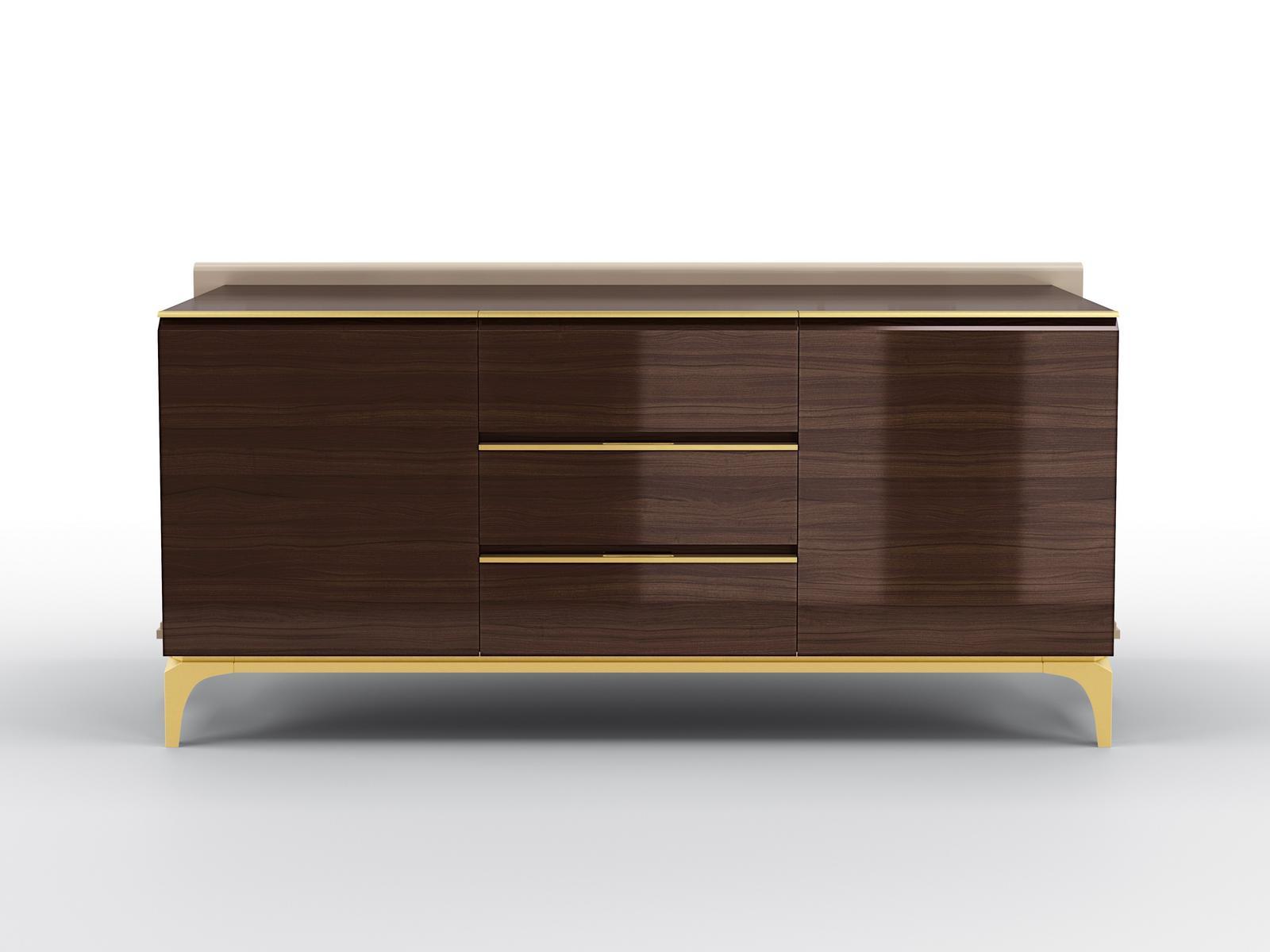 DEANNA Wenge sideboard with doors with drawers