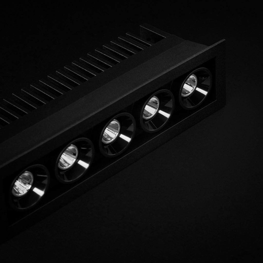 BLACK FOSTER MICRO LED multiple recessed aluminium spotlight