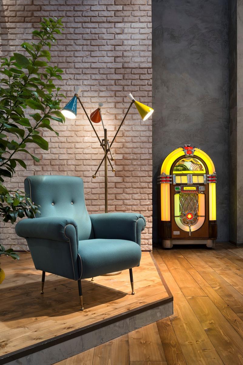 FLIPPER Brass and aluminium floor lamp