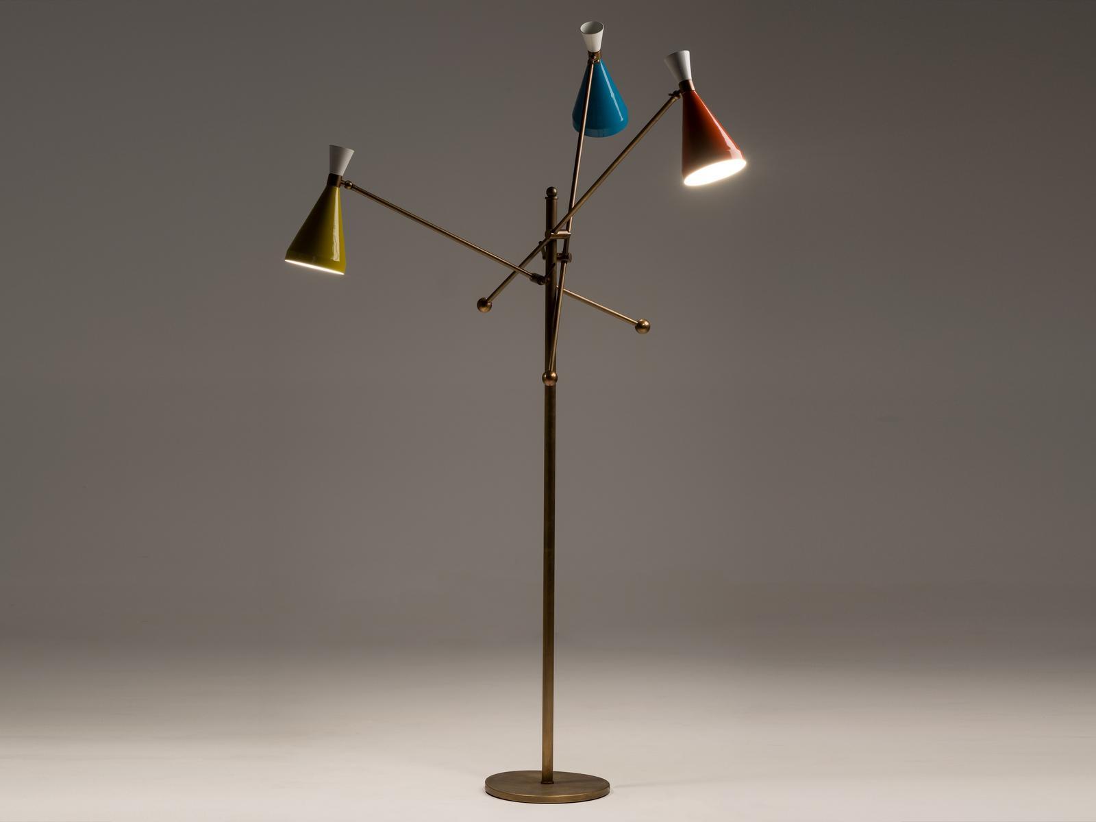 FLIPPER Brass and aluminium floor lamp