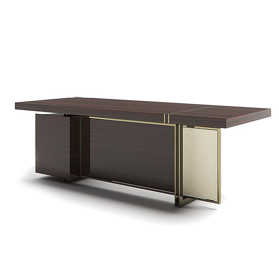 MONDRIAN Rectangular wooden office desk with drawers