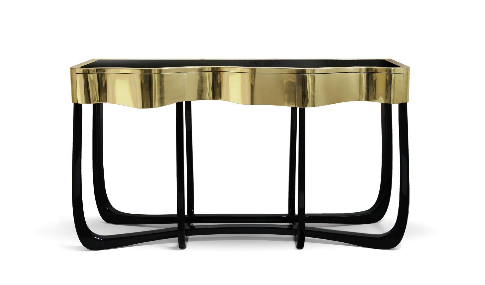 SINUOUS Mahogany console table with drawers