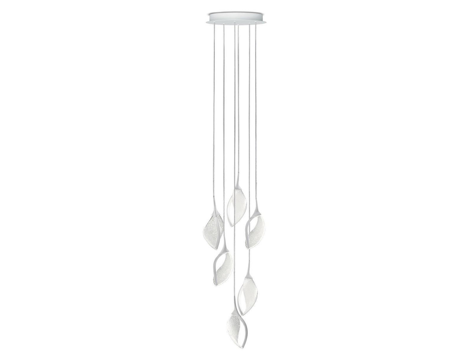 NIA S6 LED glass and polycarbonate pendant lamp
