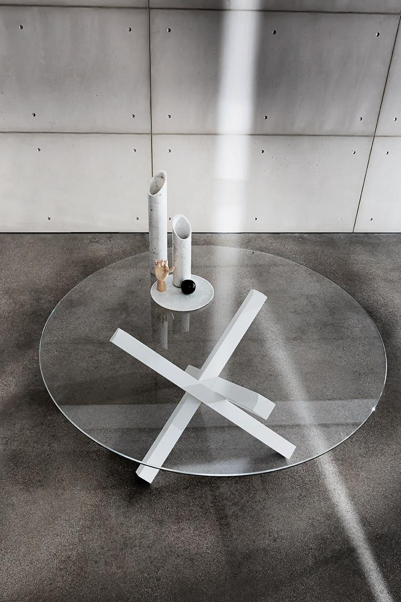 AIKIDO ROUND Round glass table