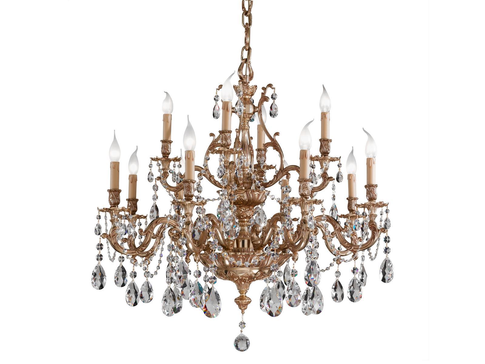 VERSAILLES 093/8+4-SH/G French Gold chandelier with Schoeler Crystals