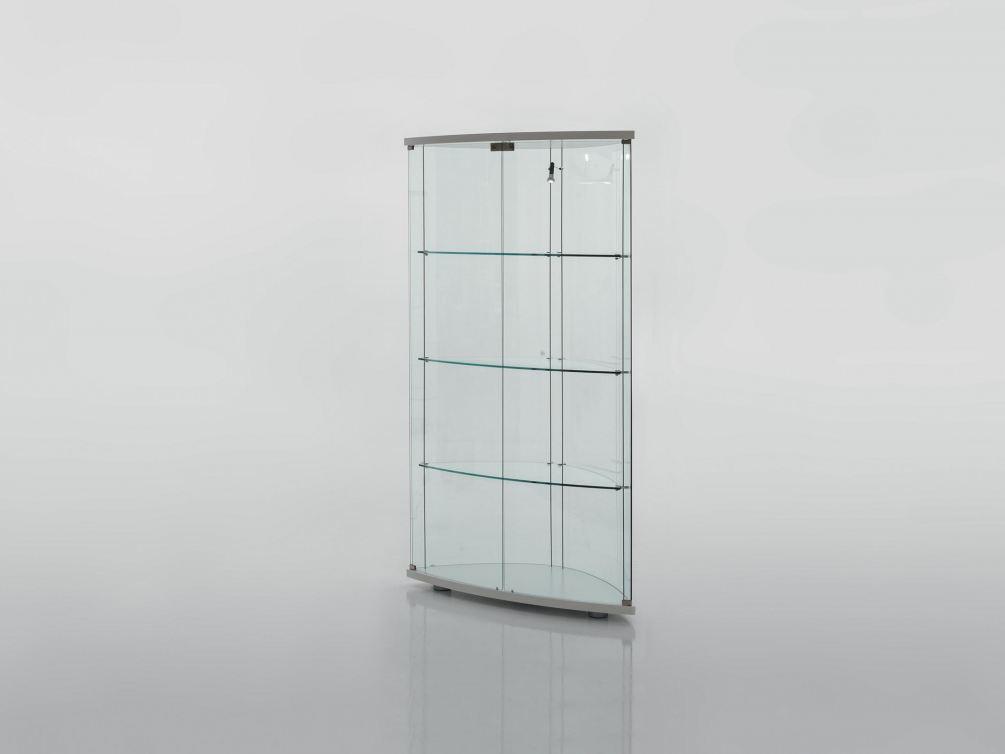 GRACIA Wood and glass display cabinet with integrated lighting