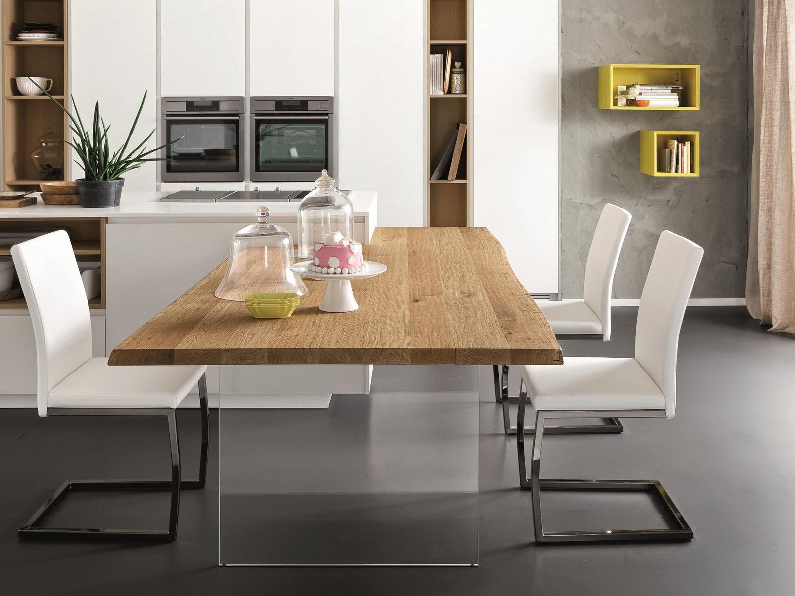 SP. 45 + ICE Rectangular oak peninsula table