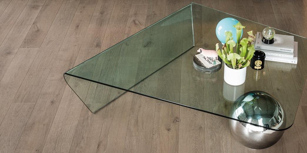 GLOBE Rectangular glass coffee table
