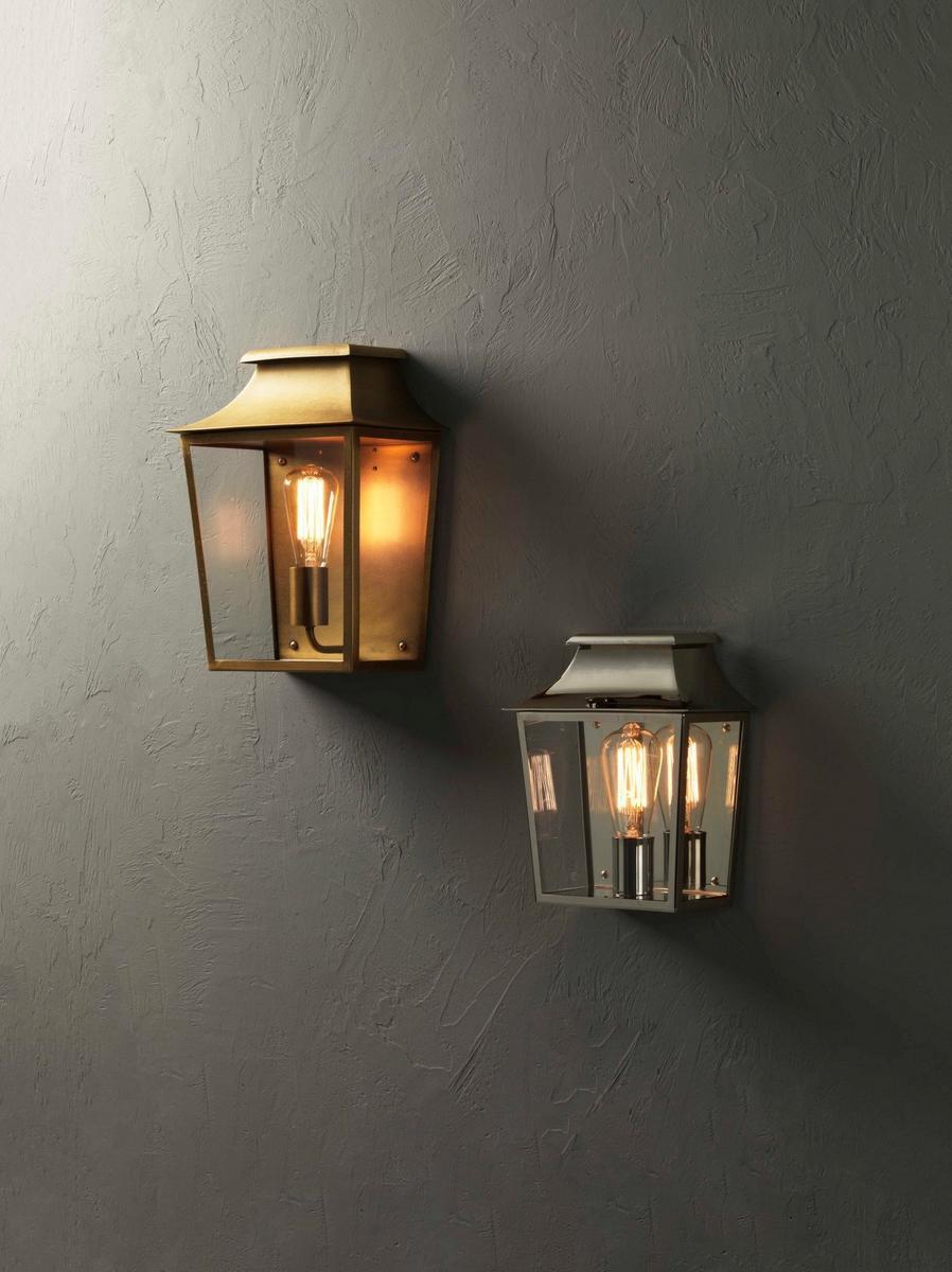 RICHMOND Glass and steel outdoor wall lamp with dimmer