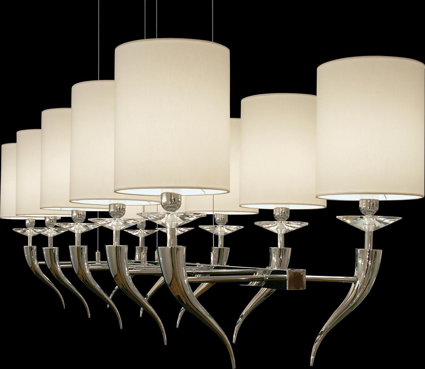 LOVING ARMS H10 Direct-indirect light metal pendant lamp with crystals
