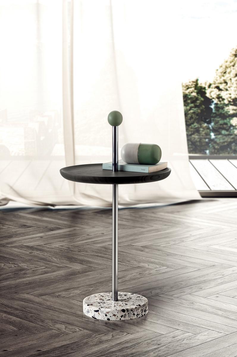 CONTRALTO Round wooden coffee table