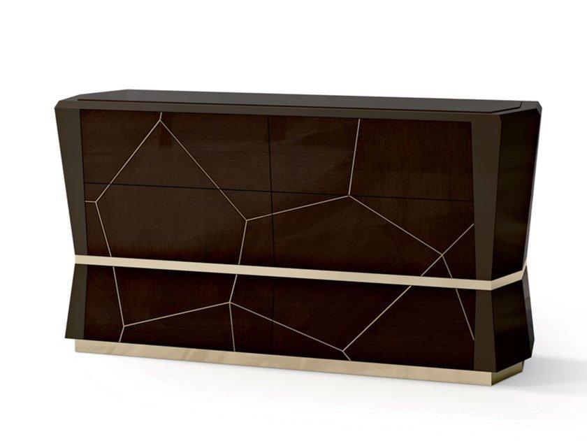 7571 Wooden chest of drawers with integrated handles