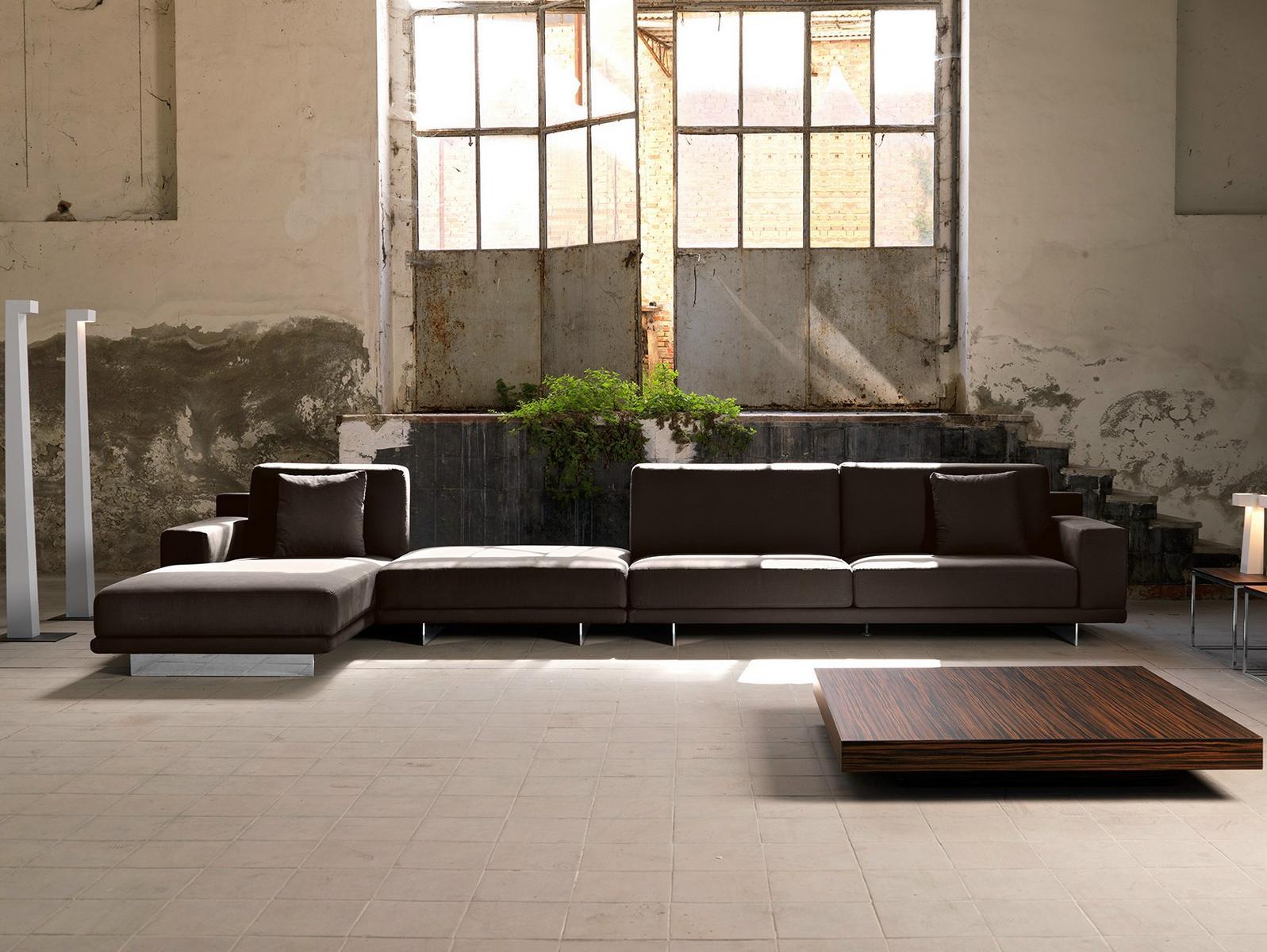 BRESSON Fabric sofa with chaise longue